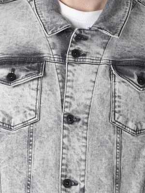 grey washed denim jacket - 16756837 - Standard Image - 5