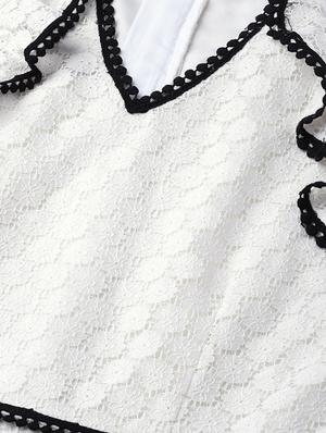 contrast lace detail a-line dress - 16756850 - Standard Image - 4