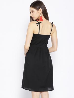 embroidered detail a-line dress - 16756851 - Standard Image - 3