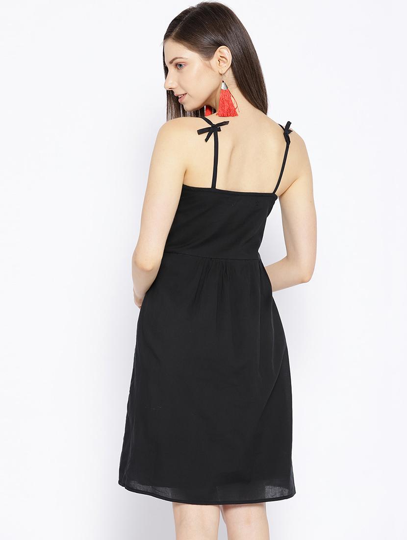 embroidered detail a-line dress - 16756851 - Zoom Image - 3