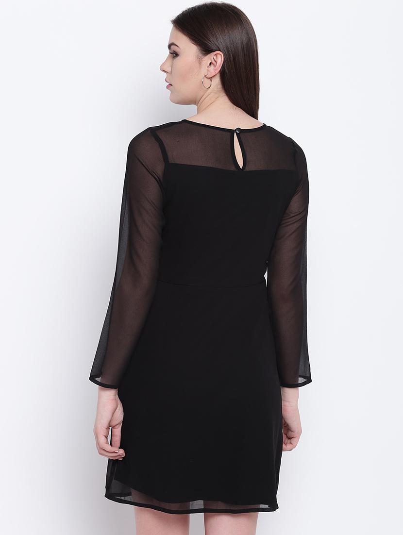 embroidered detail a-line dress - 16756862 - Zoom Image - 3