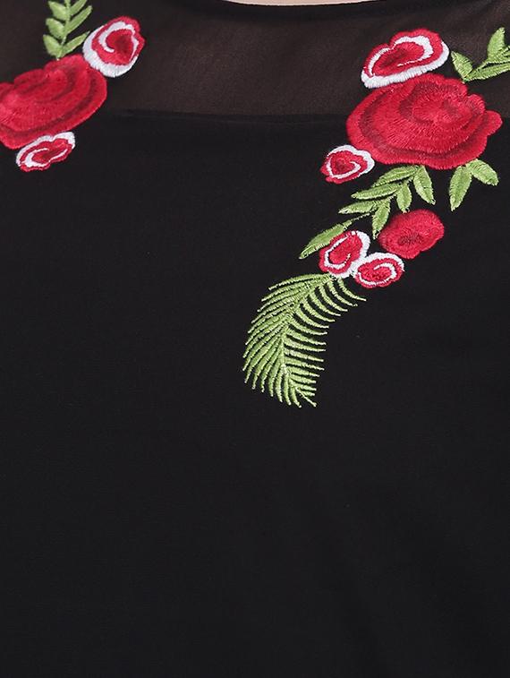 embroidered detail a-line dress - 16756862 - Zoom Image - 4