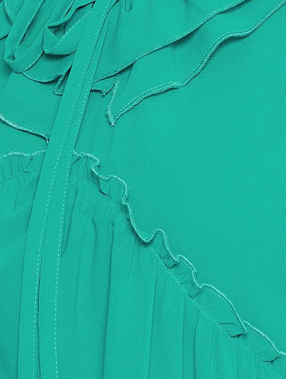 tie up neck frill detail empire line dress - 16756864 - Zoom Image - 4