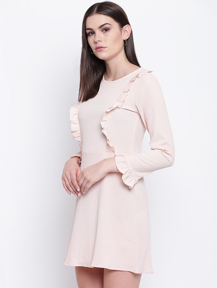 frill detail solid a-line dress - 16756870 - Zoom Image - 2