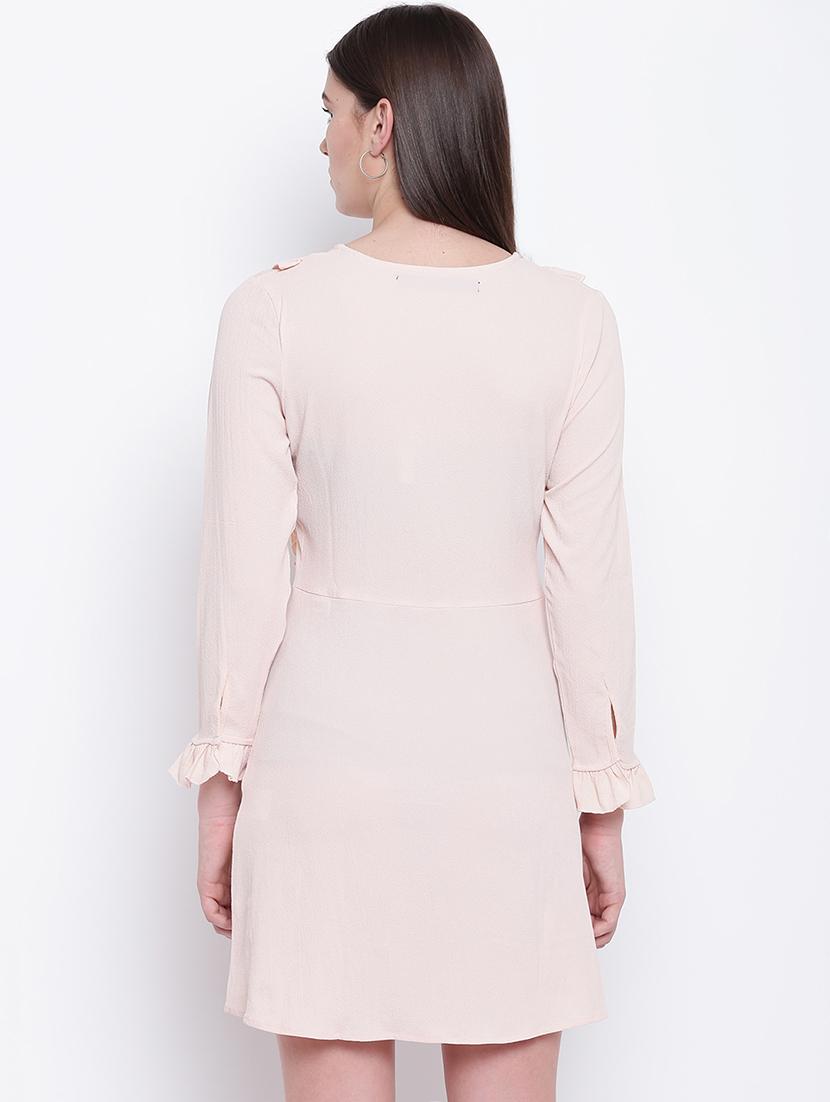 frill detail solid a-line dress - 16756870 - Zoom Image - 3