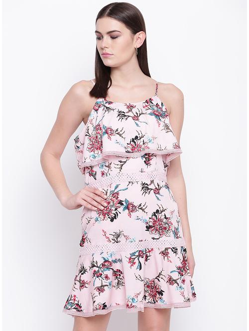 lace detail floral a-line dress - 16756873 - Standard Image - 1