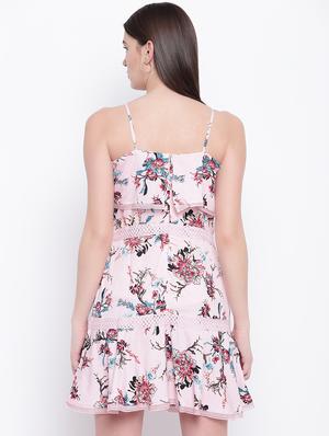 lace detail floral a-line dress - 16756873 - Standard Image - 3