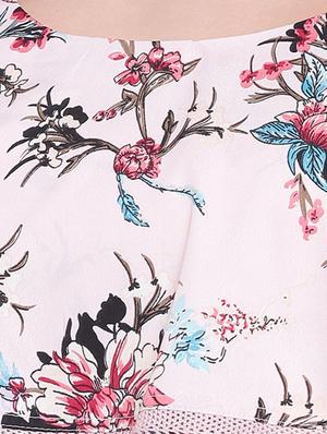 lace detail floral a-line dress - 16756873 - Standard Image - 4