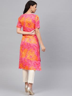 gota work chanderi straight kurta - 16757143 - Standard Image - 3
