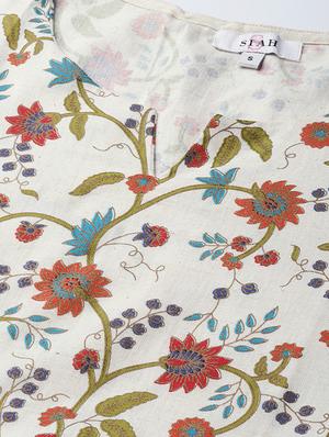 floral a-line kurta - 16757154 - Standard Image - 4