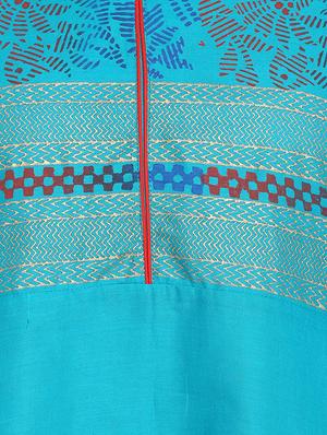 foil printed flared kurta - 16757178 - Standard Image - 5
