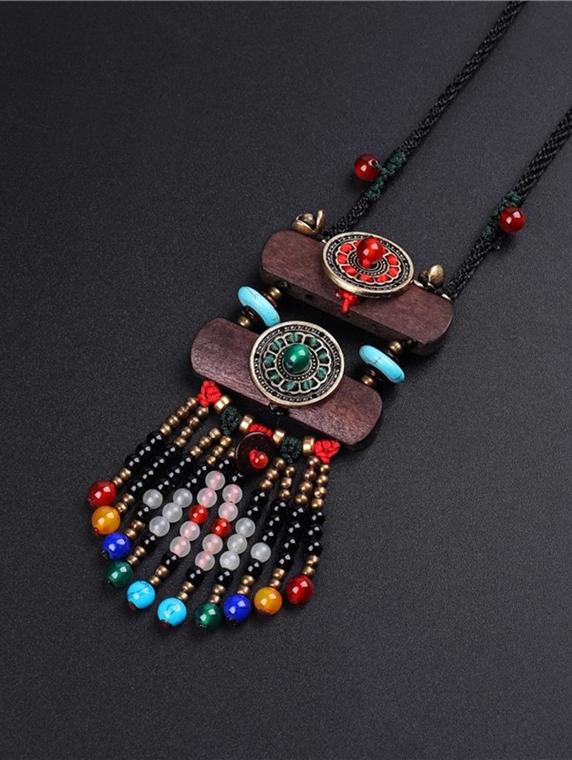 multi colored wood long necklace - 16757889 - Zoom Image - 2