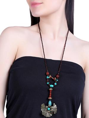 multi colored metal long necklace - 16757891 - Standard Image - 5