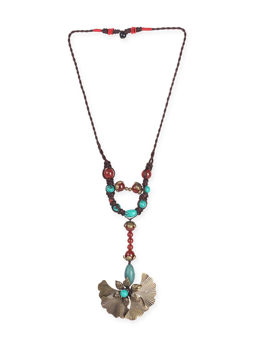 multi colored metal long necklace - 16757891 - Zoom Image - 3
