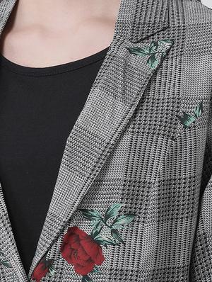 lapel neck checkered blazer - 16759243 - Standard Image - 4