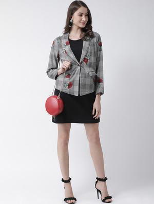 lapel neck checkered blazer - 16759243 - Standard Image - 5