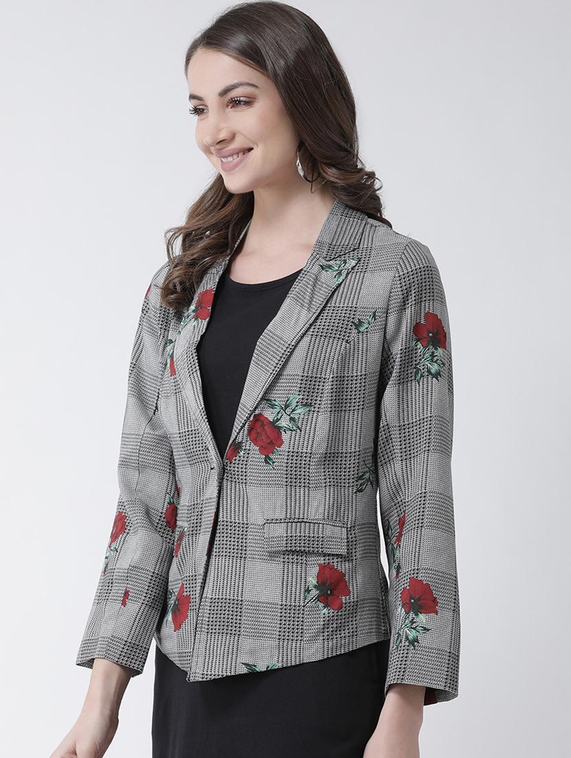 lapel neck checkered blazer - 16759243 - Zoom Image - 2