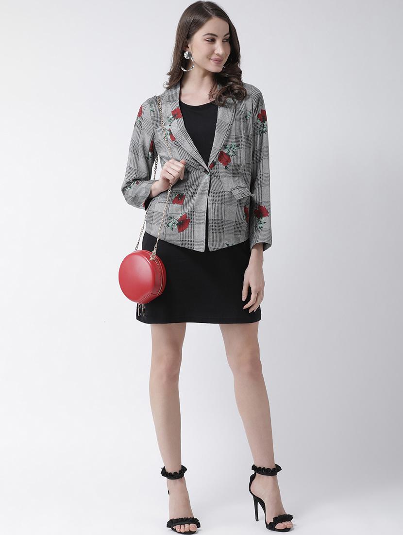 lapel neck checkered blazer - 16759243 - Zoom Image - 5