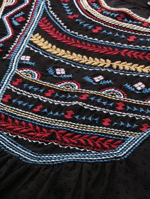 round neck embroidered dobby top - 16759409 - Standard Image - 5