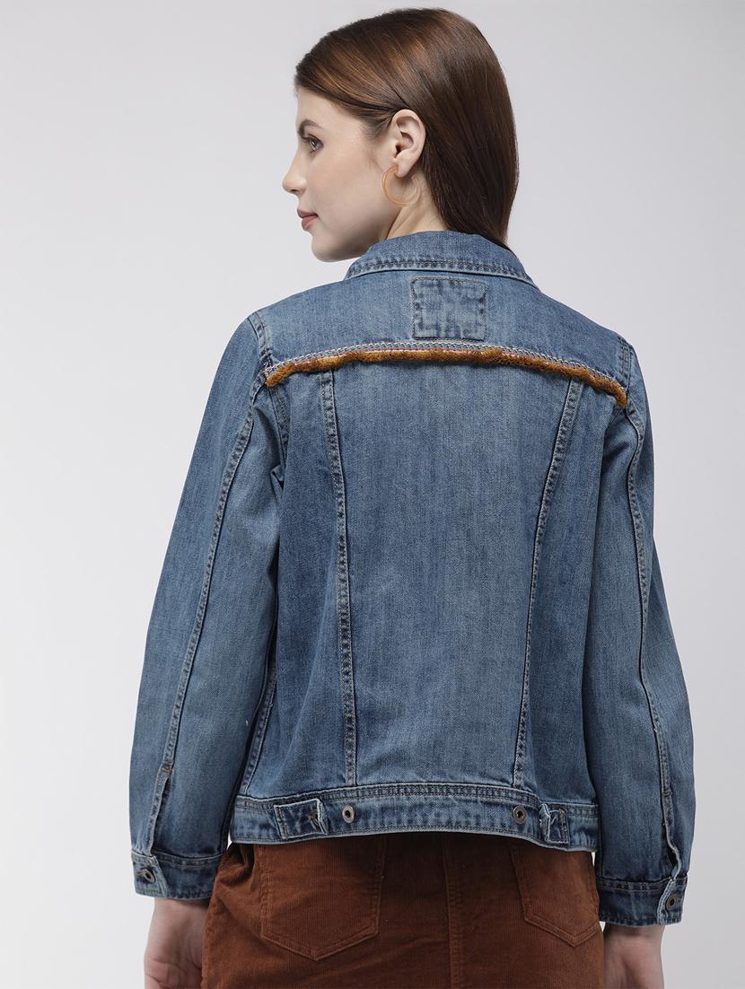 pocket detail embellished denim jacket - 16759419 - Zoom Image - 3