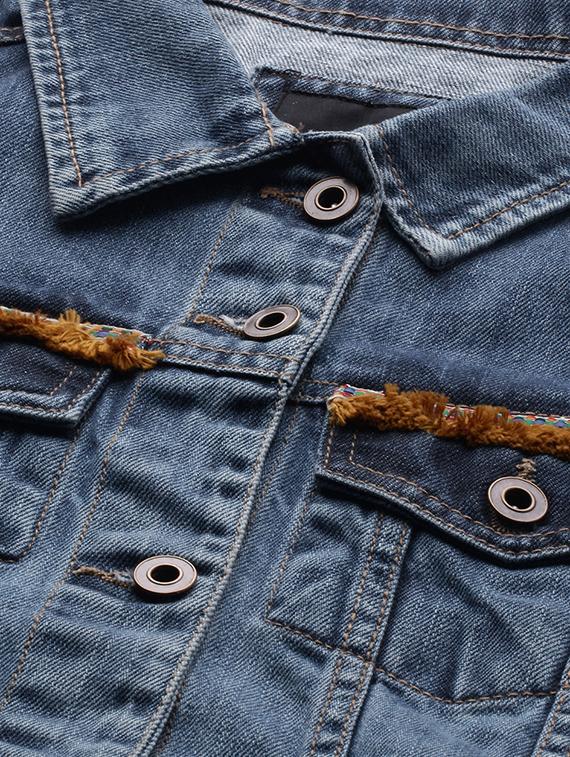 pocket detail embellished denim jacket - 16759419 - Zoom Image - 5