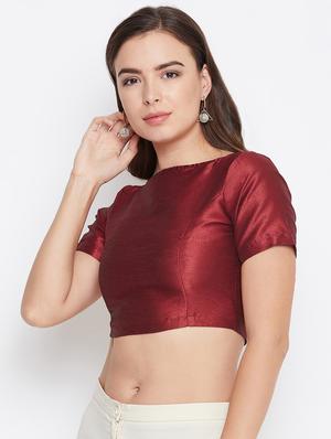 boat neck silk crop top - 16759652 - Standard Image - 2