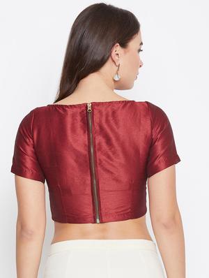 boat neck silk crop top - 16759652 - Standard Image - 3