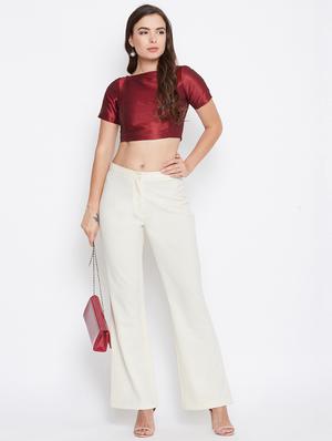boat neck silk crop top - 16759652 - Standard Image - 4