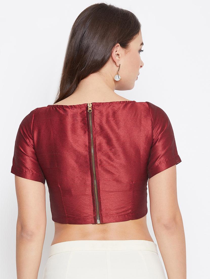 boat neck silk crop top - 16759652 - Zoom Image - 3
