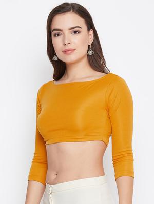 boat neck silk crop top - 16759653 - Standard Image - 2