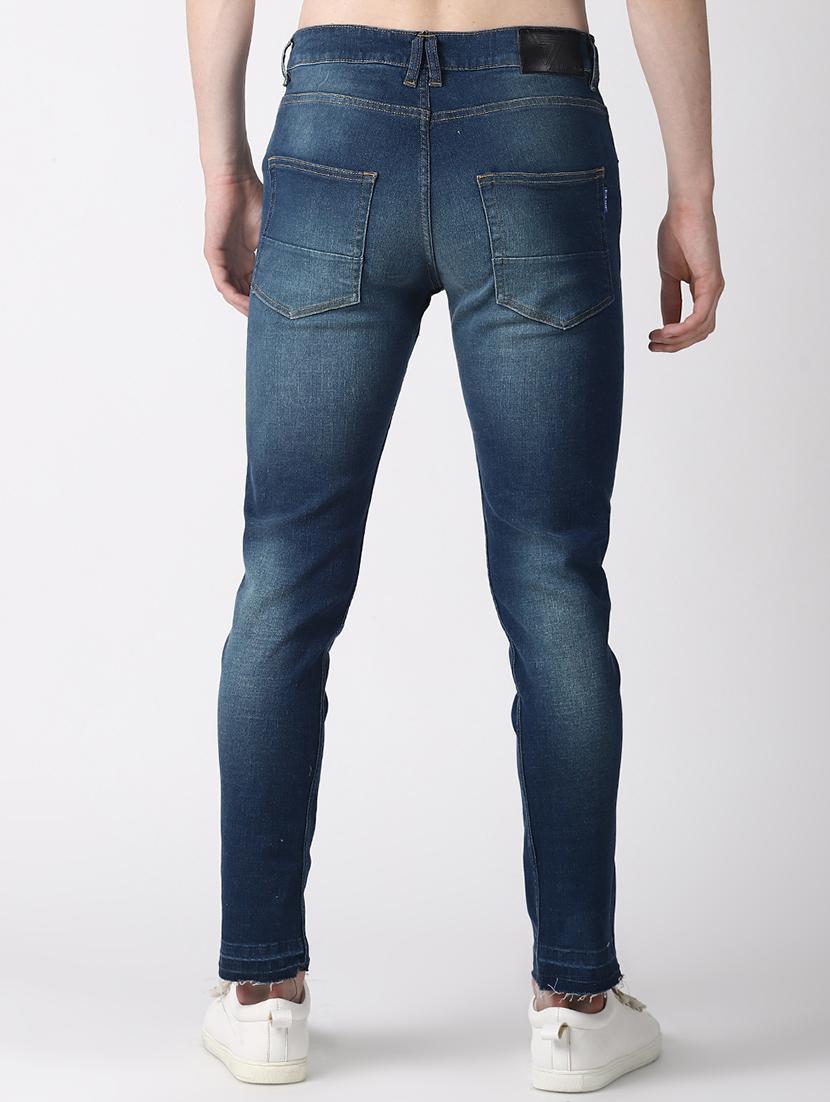 blue light washed patched denim jeans - 16760296 - Zoom Image - 3