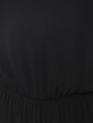 round neck lace detail fit & flare dress - 16760554 - Standard Image - 4