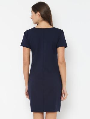 round neck solid sheath dress - 16760564 - Standard Image - 2