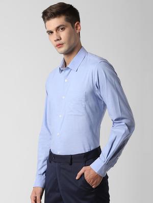 blue solid formal shirt - 16761208 - Standard Image - 2