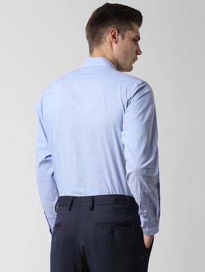 blue solid formal shirt - 16761208 - Standard Image - 3