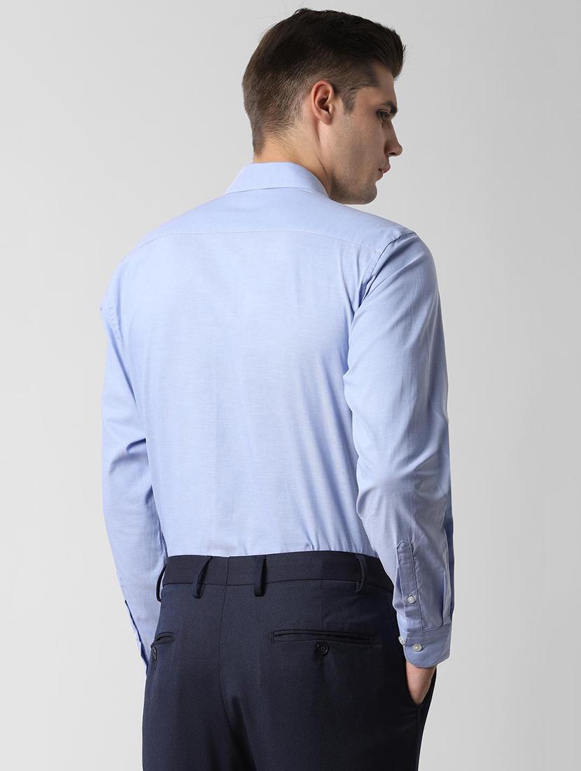 blue solid formal shirt - 16761208 - Zoom Image - 3
