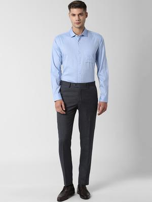 blue solid formal shirt - 16761277 - Standard Image - 4