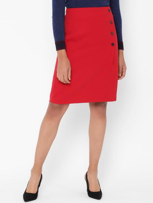 high rise button detail straight skirt - 16761388 - Standard Image - 1