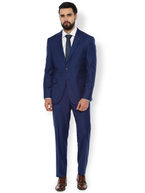 navy blue solid suit - 16761608 - Standard Image - 1