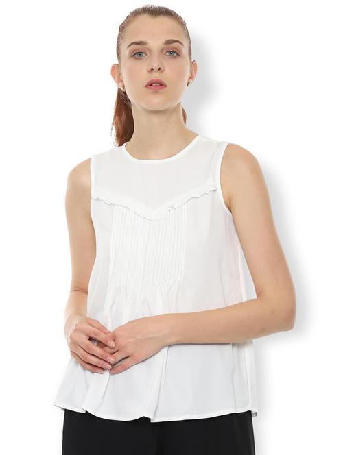 pleat detail solid top - 16761862 - Standard Image - 1