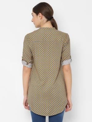mandarin neck printed tunic - 16761903 - Standard Image - 2