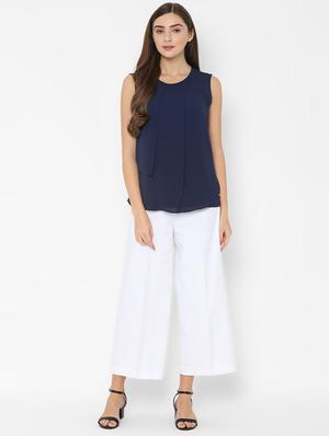 round neck solid top - 16761906 - Standard Image - 3