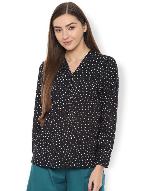 v-neck polka dot top - 16761910 - Standard Image - 1