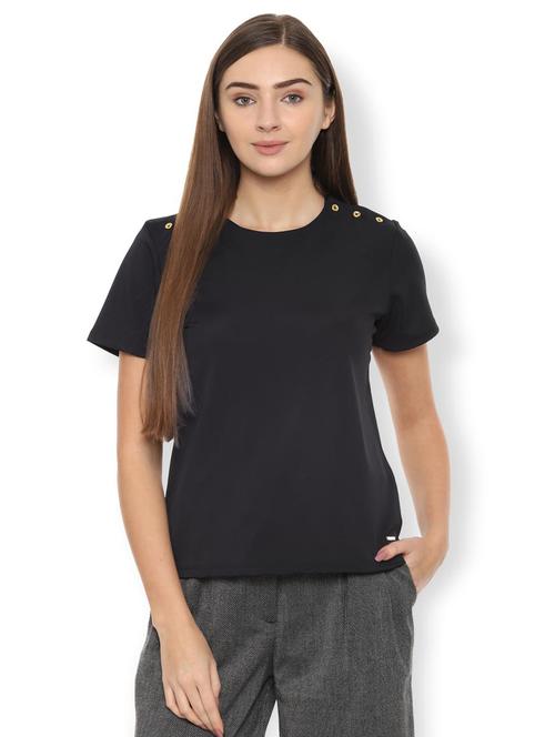 round neck solid top - 16761913 - Standard Image - 1