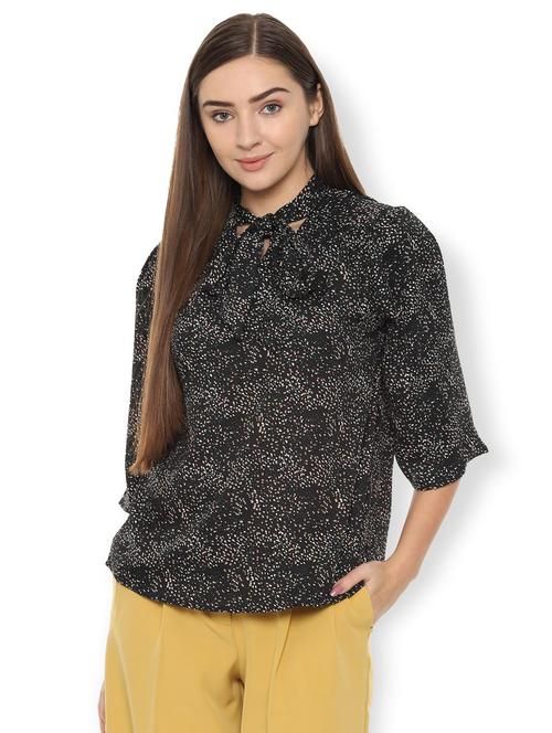 tie up neck printed top - 16761914 - Standard Image - 1