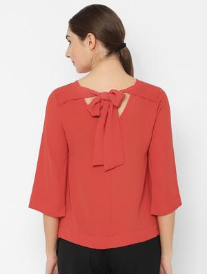 tie back boat neck top - 16761916 - Standard Image - 2