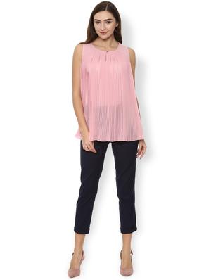 round neck pleated top - 16761931 - Standard Image - 3
