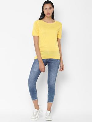 round neck solid top - 16761941 - Standard Image - 3