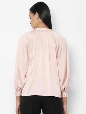 mandarin neck bishop sleeved top - 16761942 - Standard Image - 2