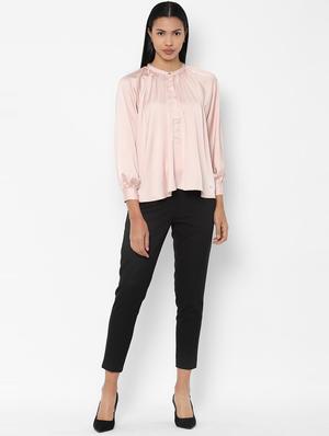 mandarin neck bishop sleeved top - 16761942 - Standard Image - 3